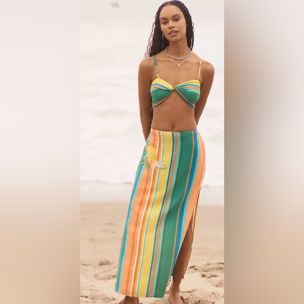 NWT By Anthropologie Linen Crop Top Size Large